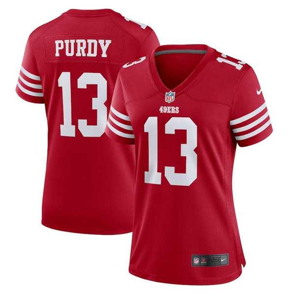 Womens San Francisco 49ers #13 Brock Purdy Red Stitched Game Jersey(Run Small) Dzhi->women nfl jersey->Women Jersey